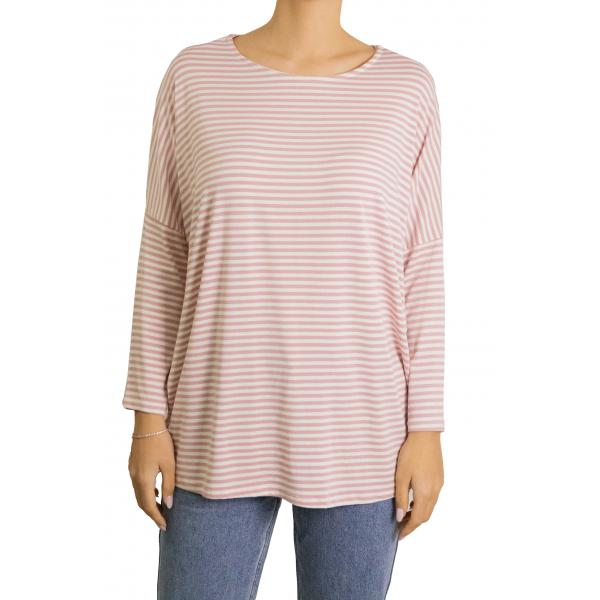 maglia a righe con scollo a barca 